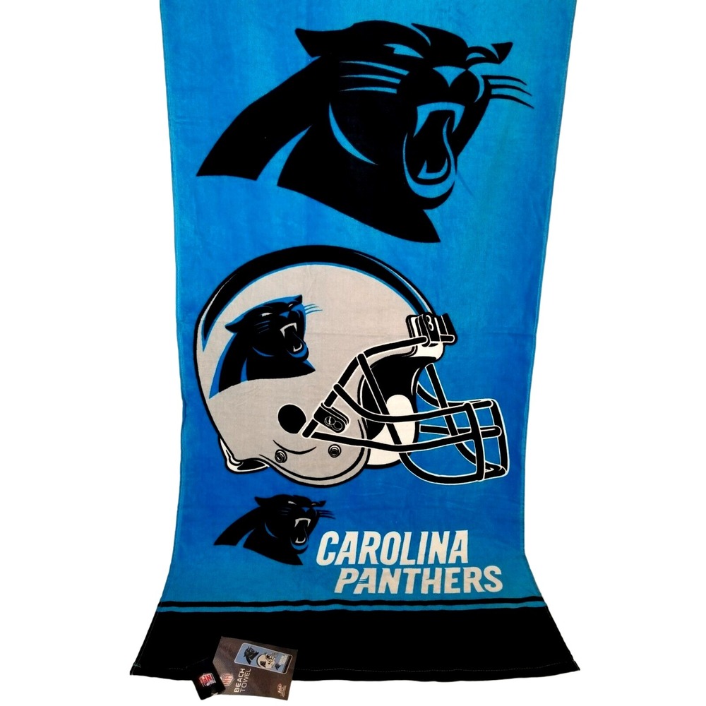 NORTHWEST NFL Carolina Panthers Beach Towel Officially Licensed 28"X58" NWT